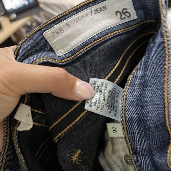Rag & Bone Jeans high rise skinny medium blue denim bedford size US 26 - Picture 5 of 6